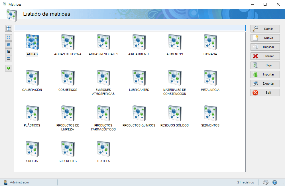 Listado de matrices